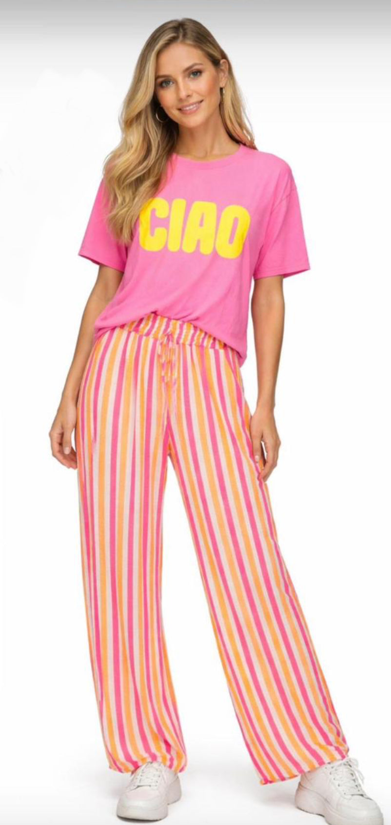 Gestreifte Musselinhose