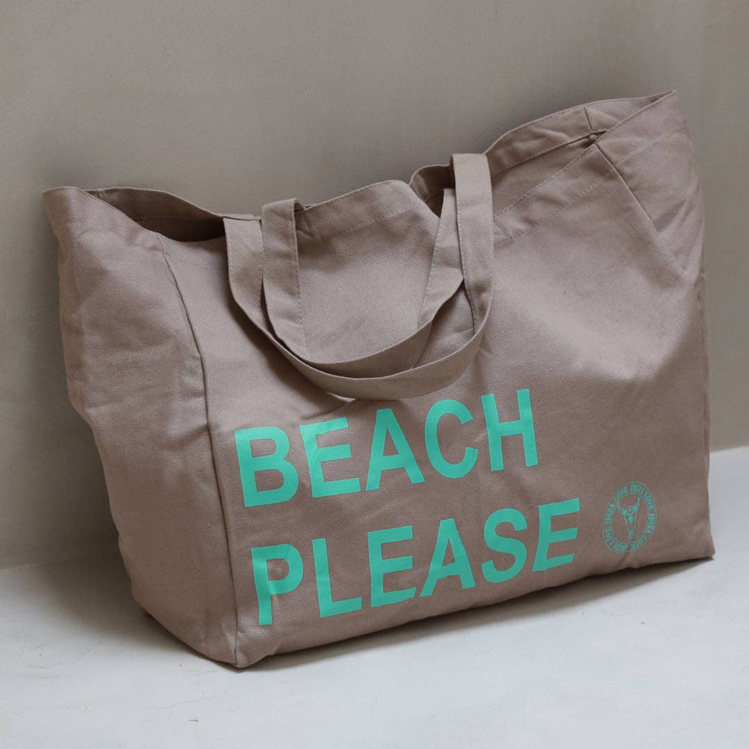 Strandtasche aus Segeltuch beach please taupe