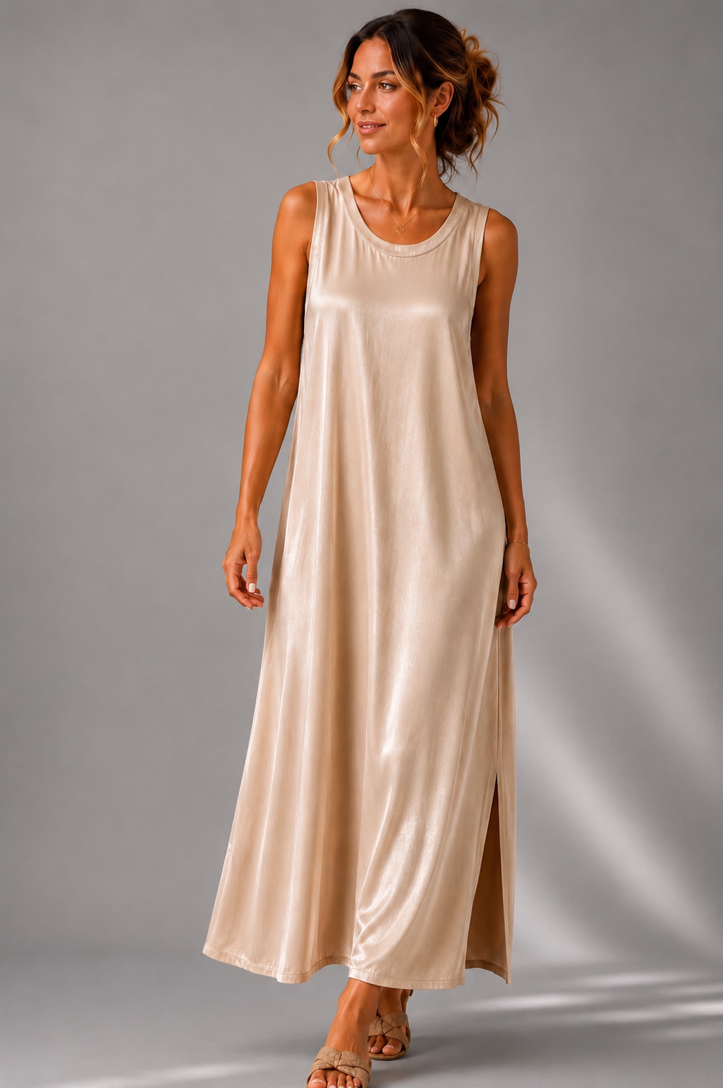 Maxikleid beige