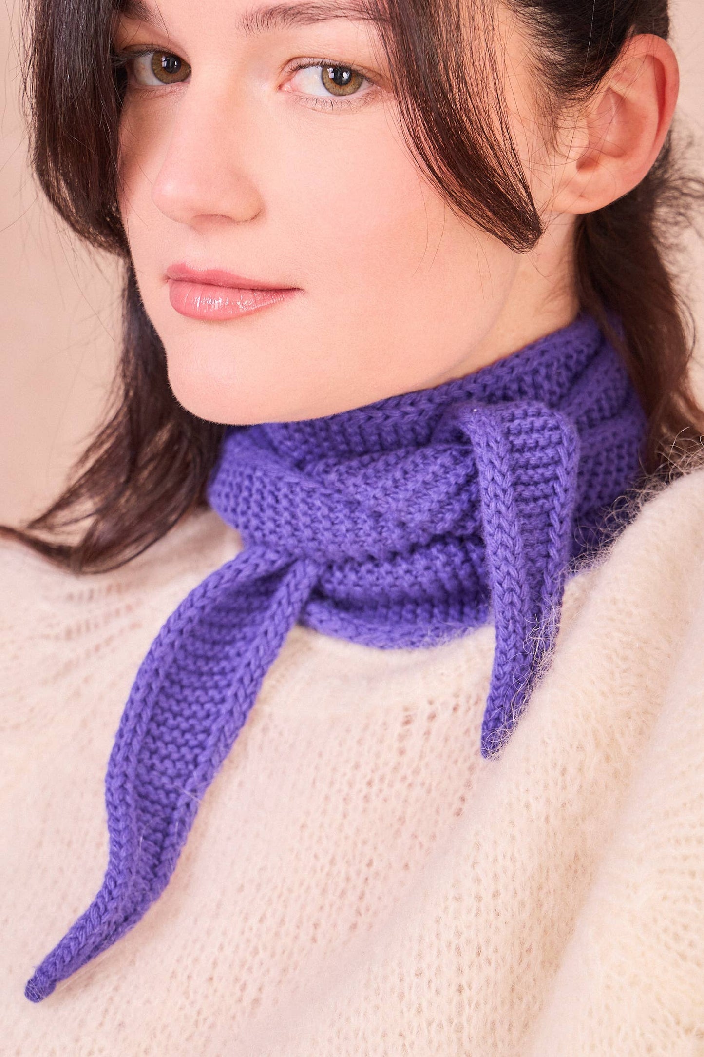 Kleines Dreieckstuch « Sophie »: Mauve