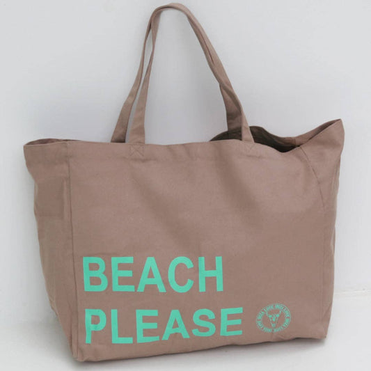 Strandtasche aus Segeltuch beach please taupe