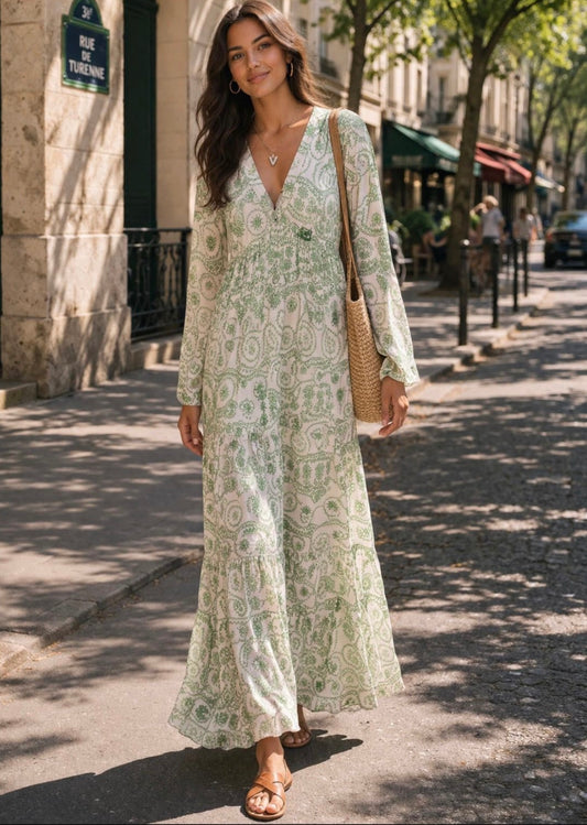 Bodenlanges Kleid grün