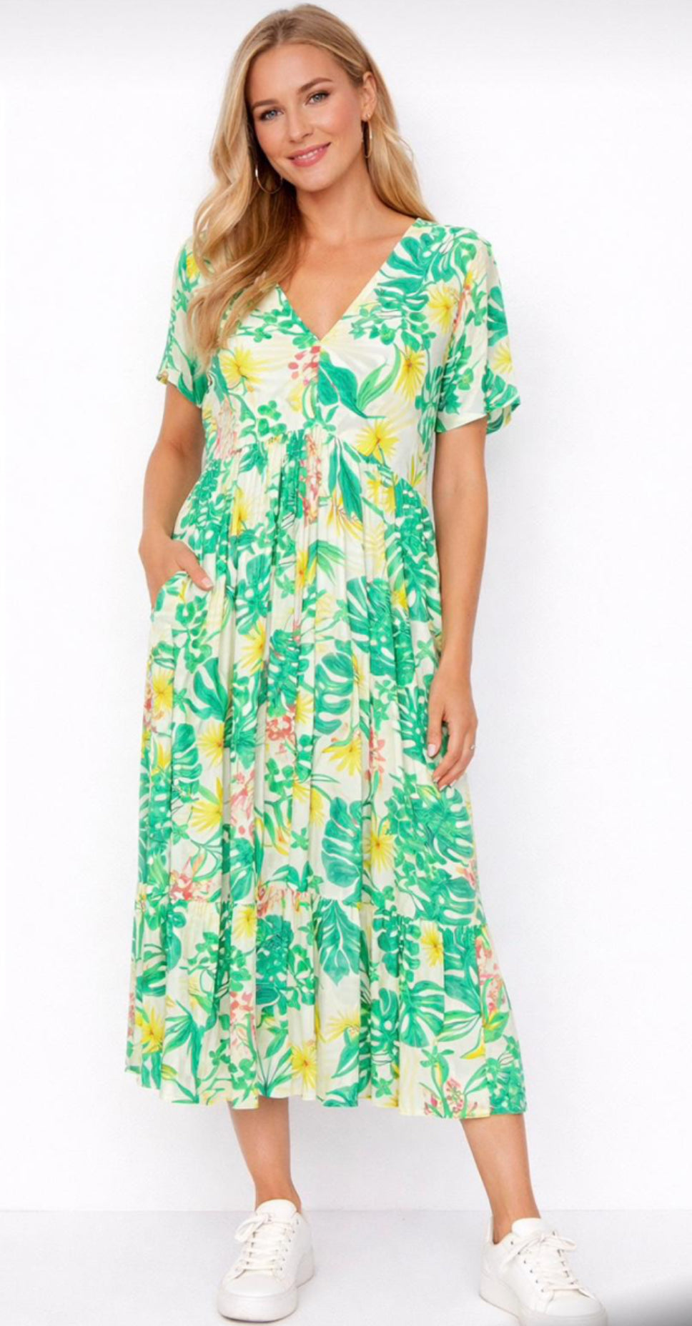 Florales Kleid grün